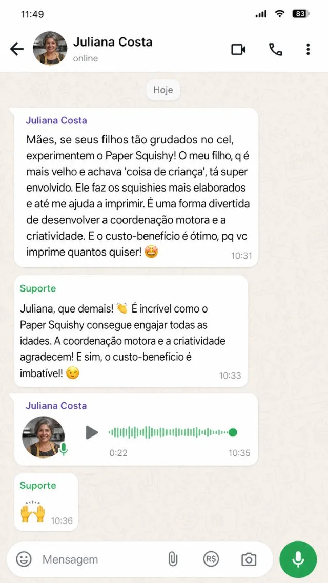 Print de conversa real no WhatsApp 4
